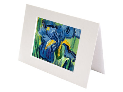 Irises mini painting, hand-painted in oil on canvas